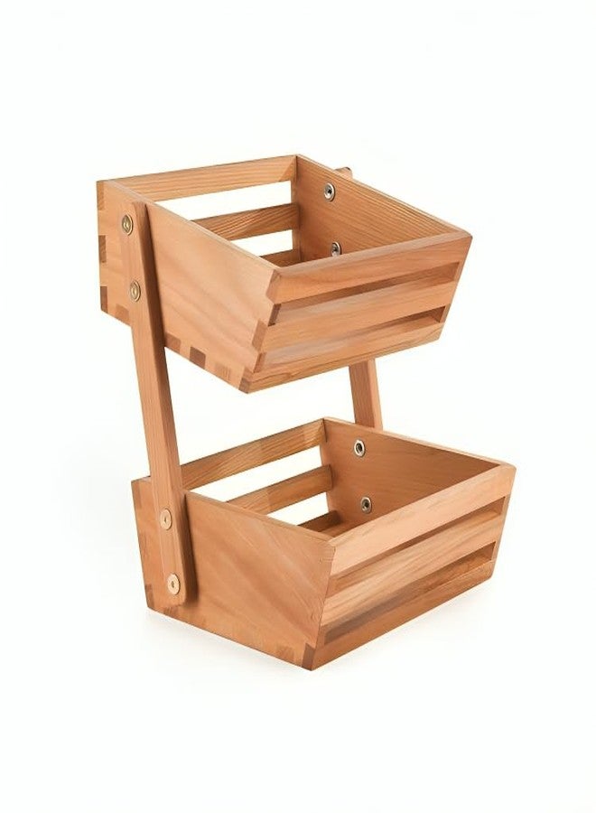 Crysellewoods Wooden Multipurpose Kitchen Organizer Stand Shelf Holder Storage Rack For Spices Jars Utensils Dishes Plates| 2 TierTray Kitchen Cabinets/Counter Top Organizer For Home Décor - Image 2